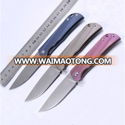 CH 3001 Pocket Folding Survival Knife Titanium Handle For camping