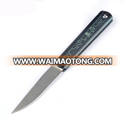 best folding pocket titanium hunting ZDP-189 bearing knife